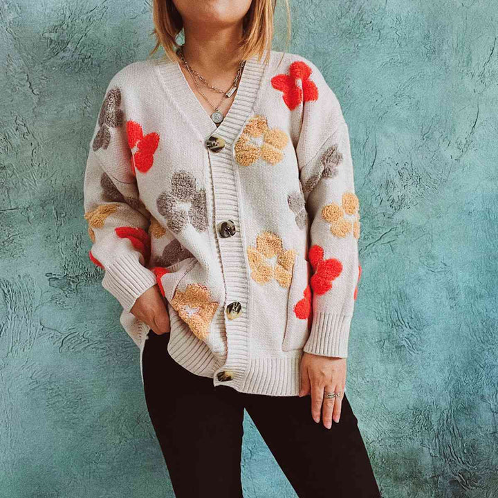 Stilla | V-hals Knap-up Cardigan Med Lommer