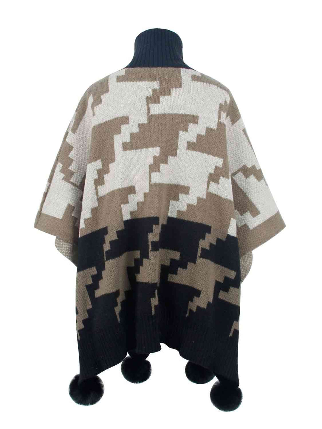 Stilla | Pom-pom Trim Poncho