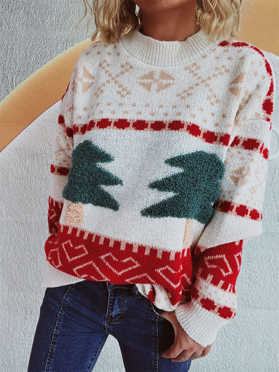Stilla | Langærmet julesweater med høj krave