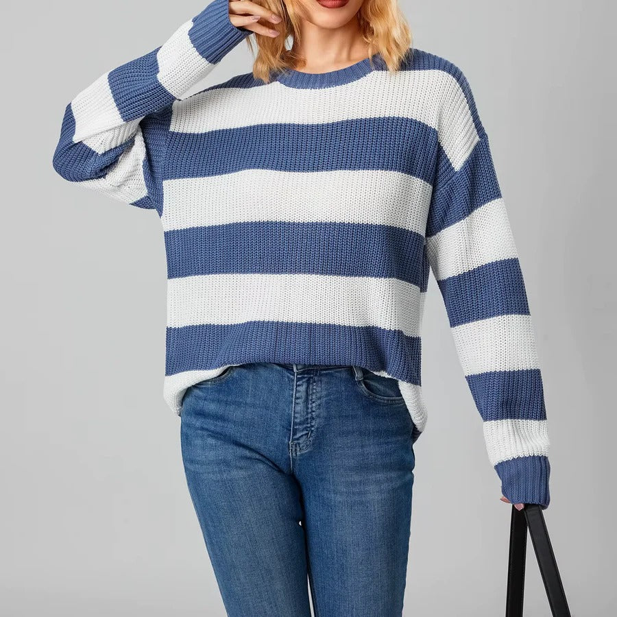Stilla | Stribet Strikpullover