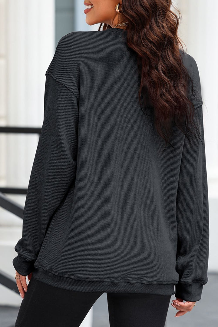 Stilla | Sweatshirt Med Rund Halsudskæring Ghost Med Glitterstof og Lange Ærmer