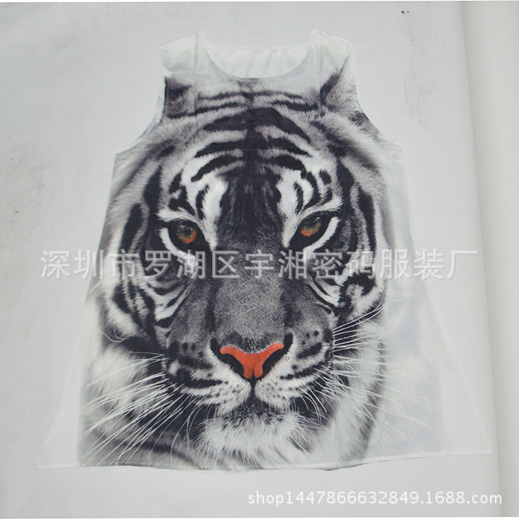 Damekjole i kunstnerisk tigerdesign Stilla