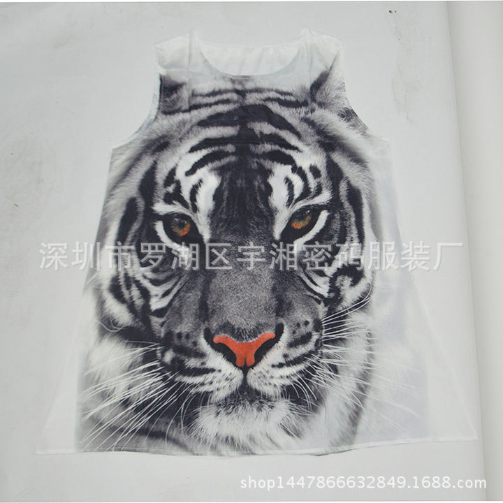 Damekjole i kunstnerisk tigerdesign Stilla