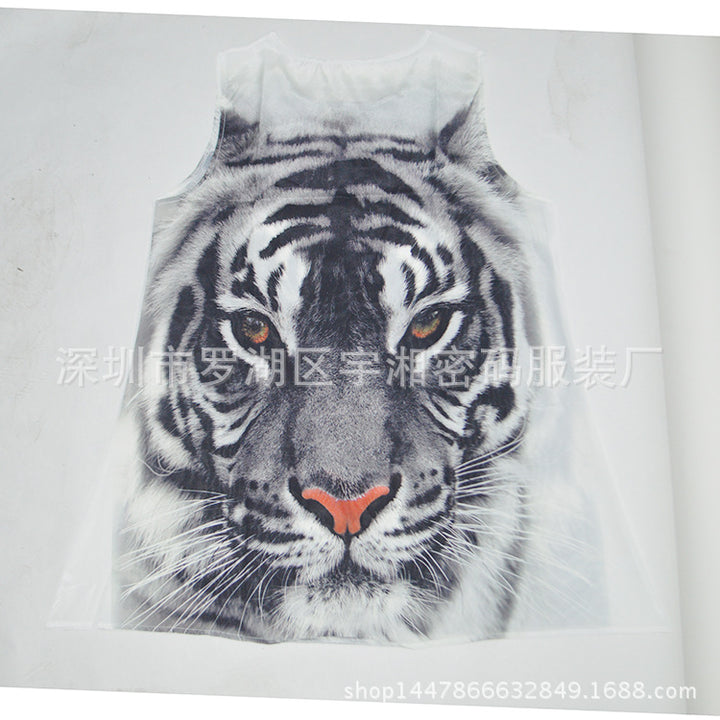 Damekjole i kunstnerisk tigerdesign Stilla