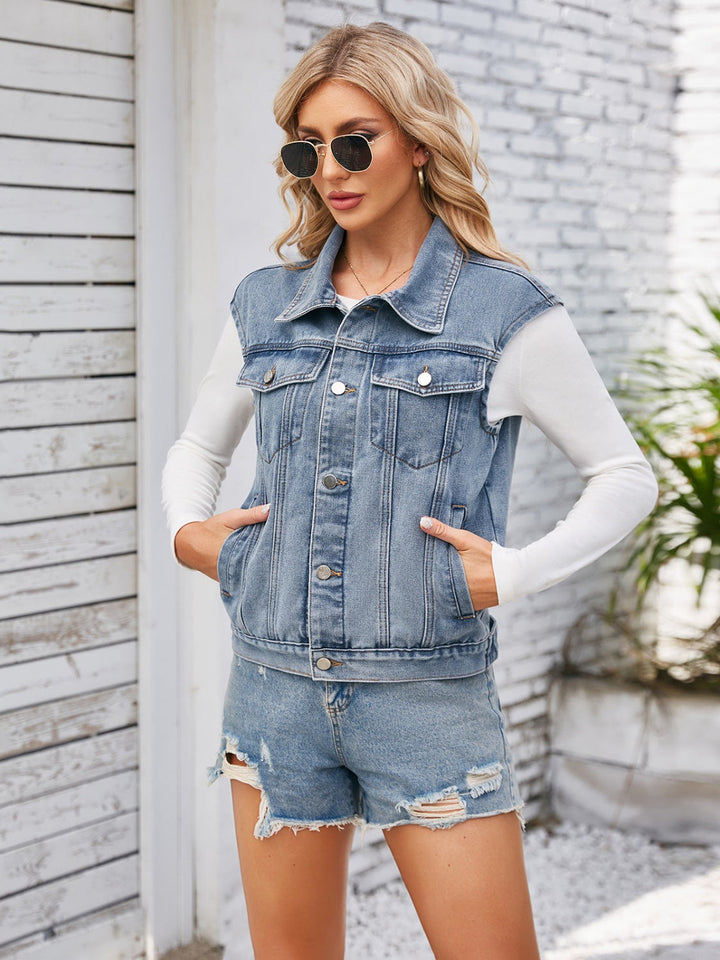 Stilla | Up Cap Sleeve Denim Jakke