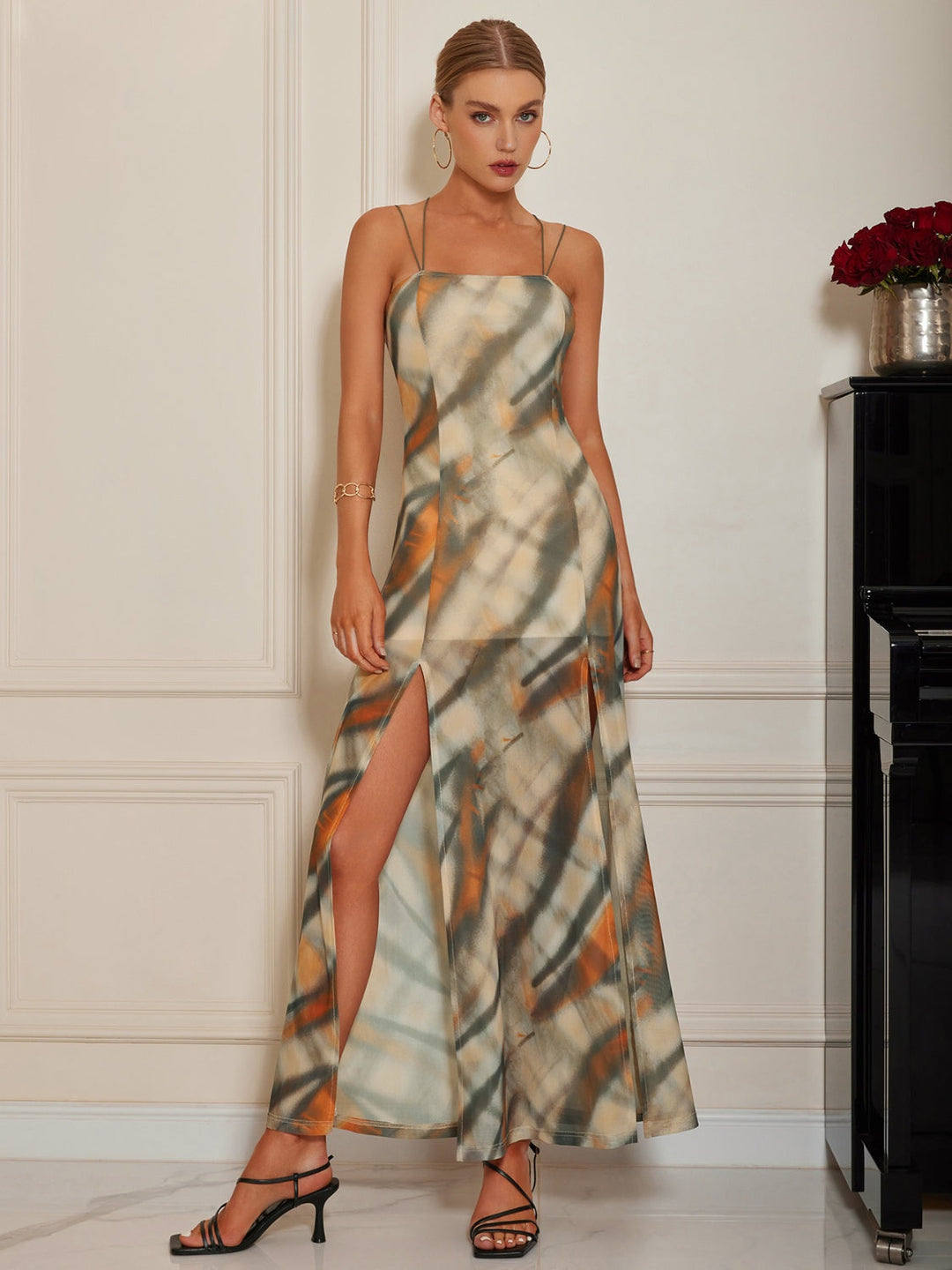 Stilla | Square Neck Maxi Cami Kjole