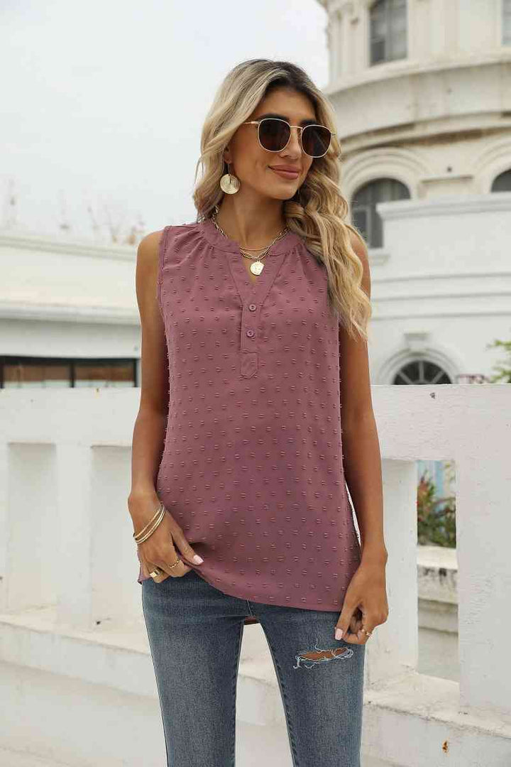 Stilla | Dot Notched Neck Tank