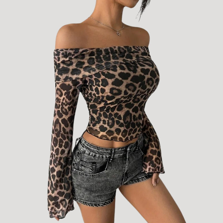 Stilla | Leopardprint Off Shoulder Top