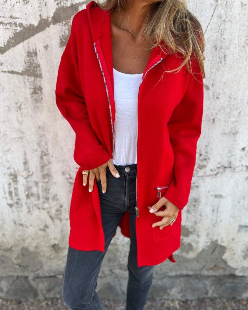 Stilla | Lang Cardigan med Minimalistisk Prægning