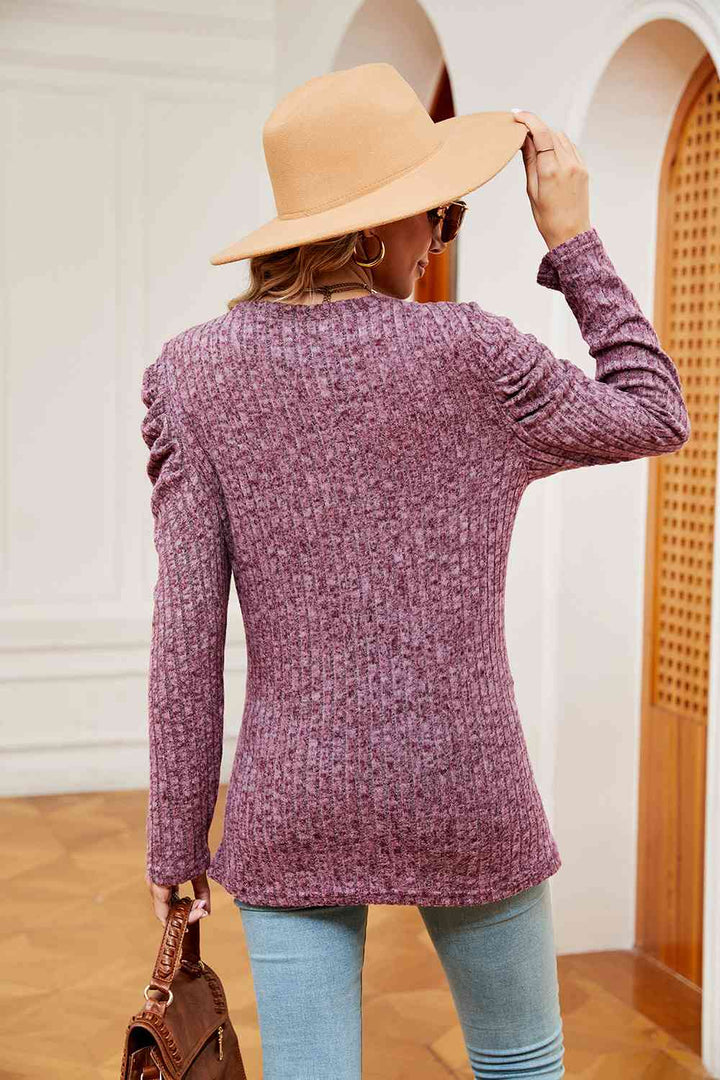 Stilla | Ærme Ribbet Twisted Top