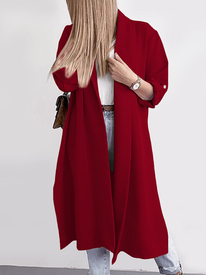Stilla | Åben Front Rulle-Tab Ærme Trench Coat