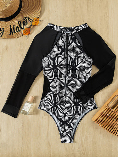 Stilla | Zip Rund Hals One-piece Badetøj