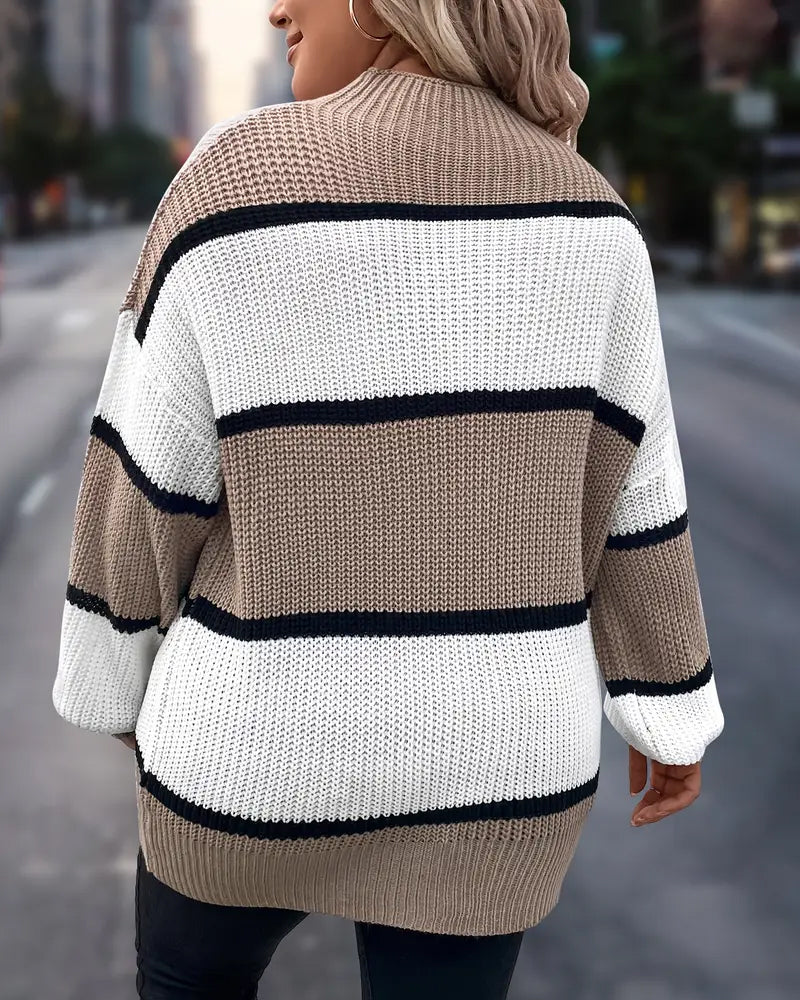 Stilla | Pullover med kontraststriber og drop skuldre