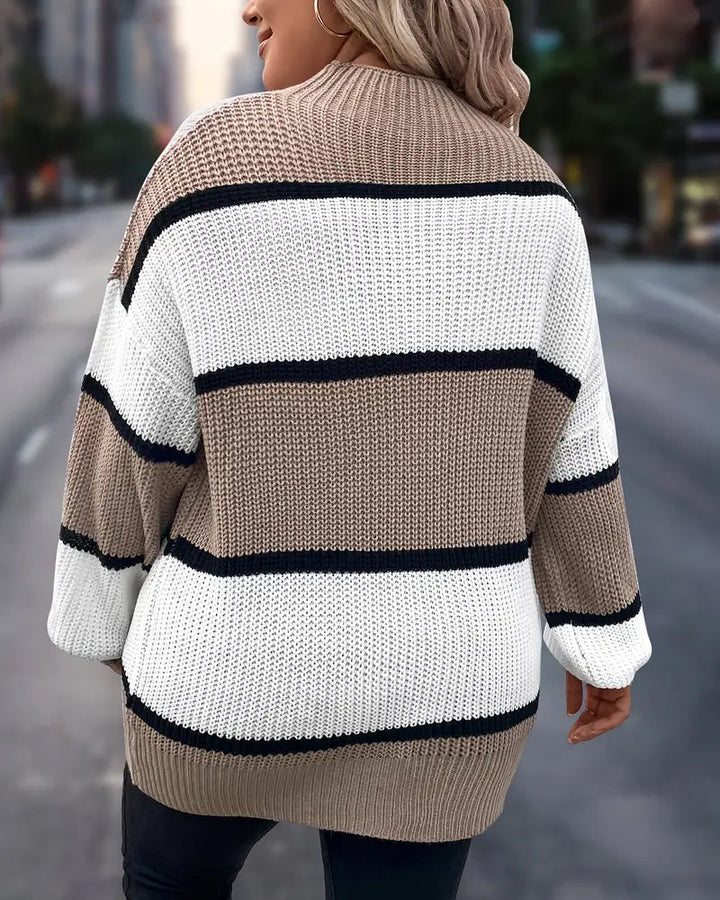 Stilla | Pullover med kontraststriber og drop skuldre