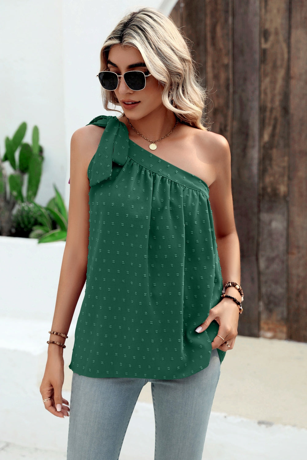 Stilla | Dot Single Shoulder Tank