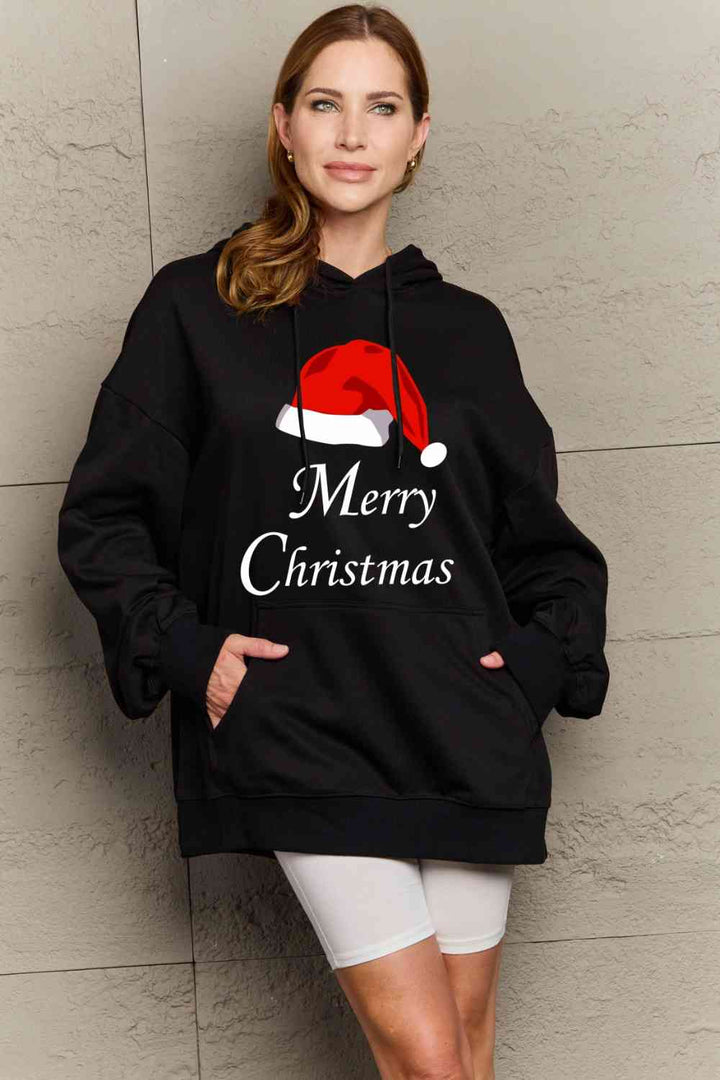 Stilla | Love Plus Size Merry Christmas Graphic Hoodie