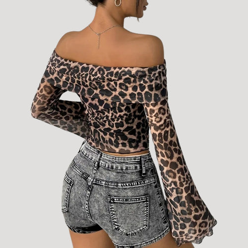 Stilla | Leopardprint Off Shoulder Top