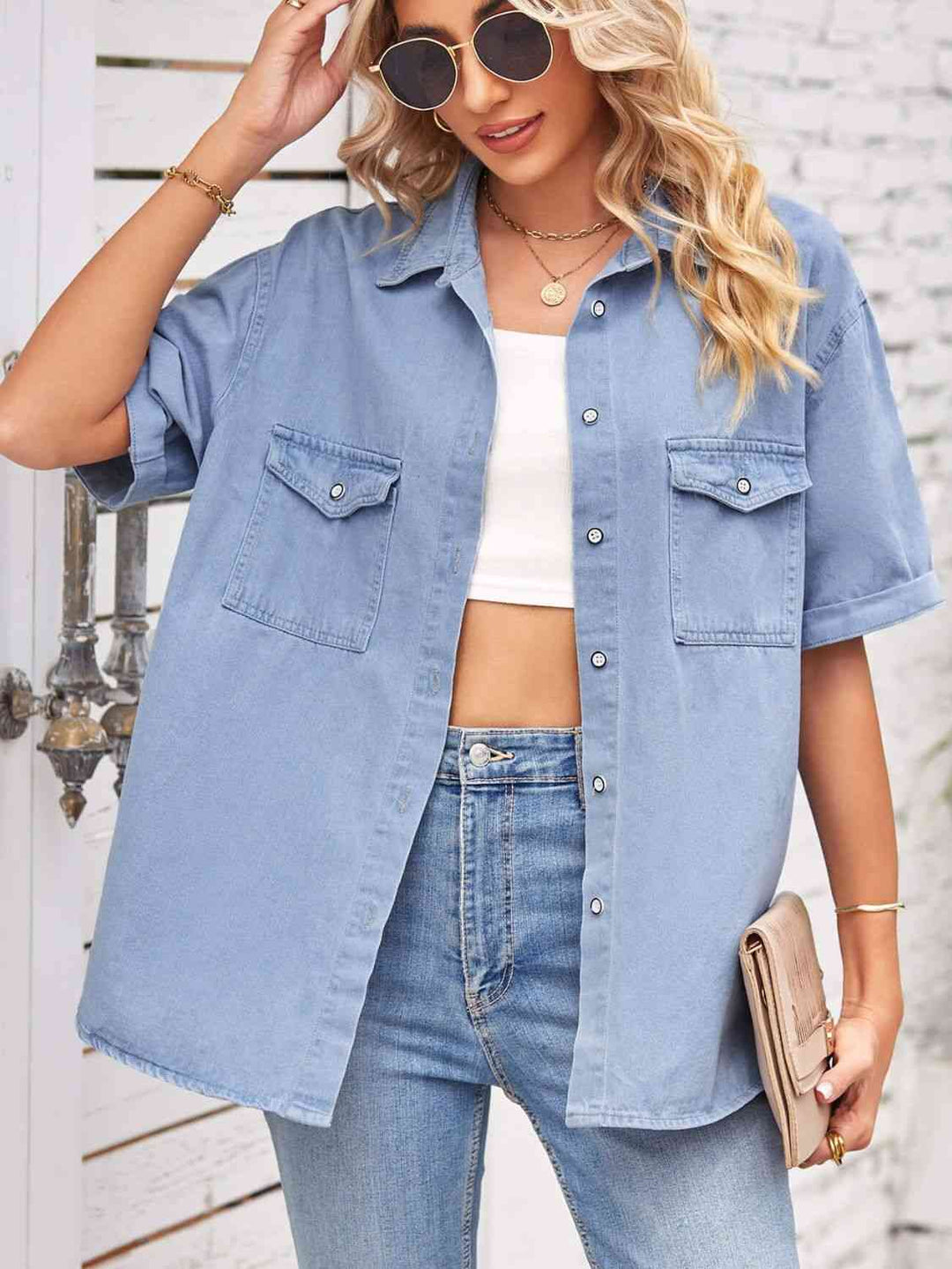 Stilla | Neck Kortærmet Denimjakke