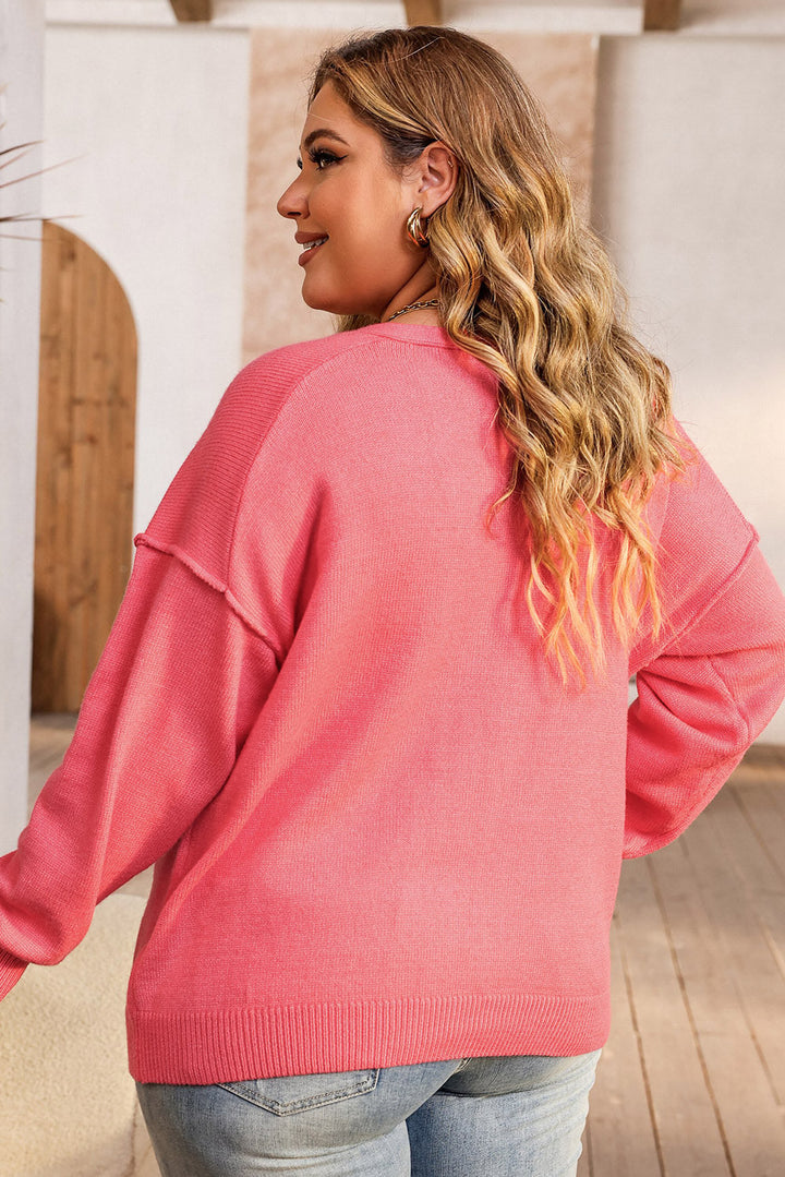 Stilla | Plus Size V-Hals Dropped Shoulder Sweater