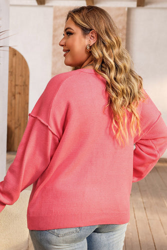 Stilla | Plus Size V-Hals Dropped Shoulder Sweater