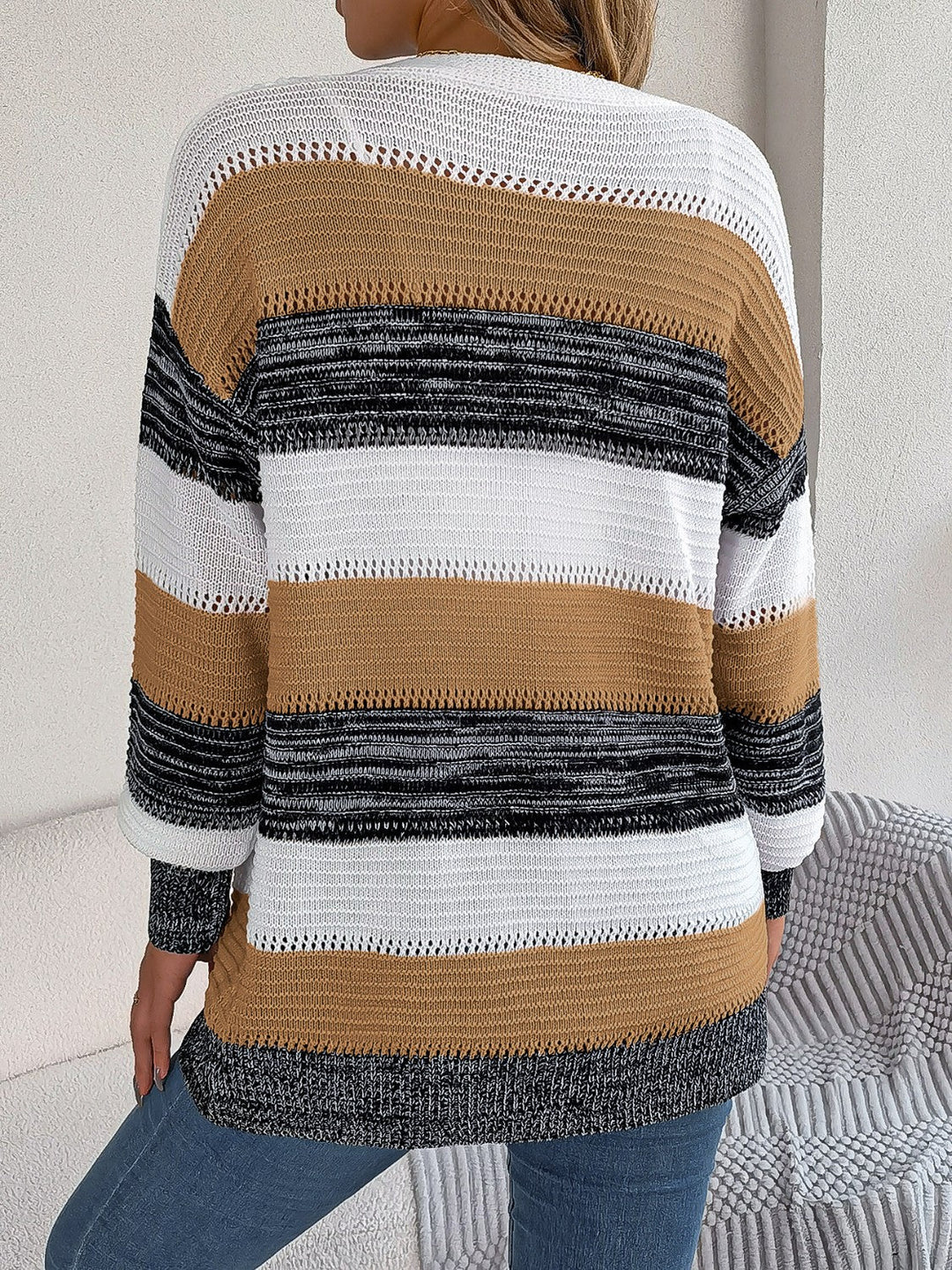 Stilla | Stribet Åben Front Cardigan