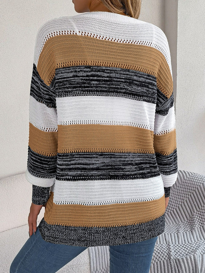 Stilla | Stribet Åben Front Cardigan