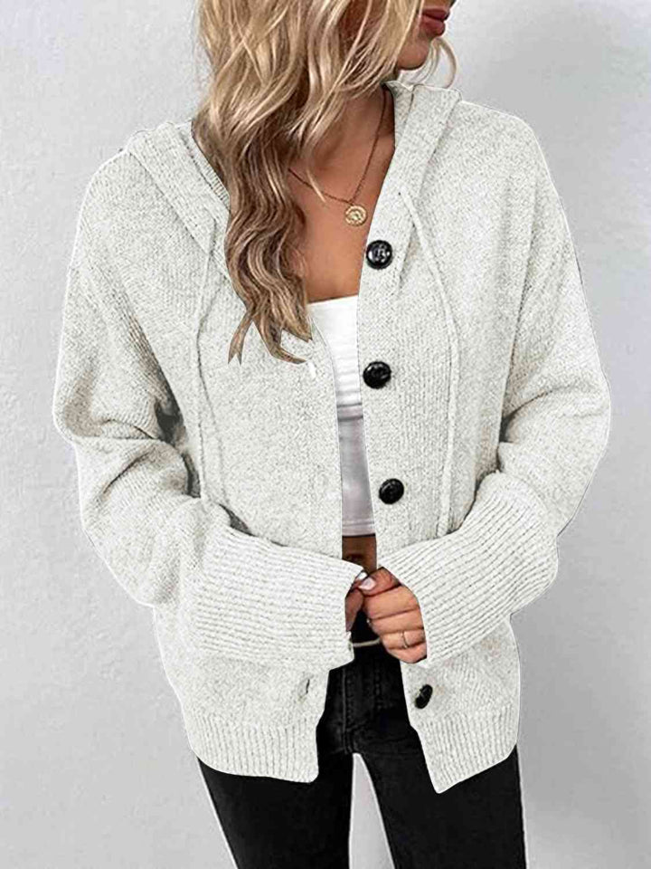 Stilla | Op Snestring Langærmet Hættetrøje Cardigan