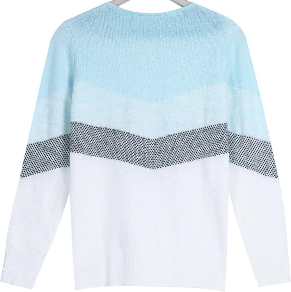 Stilla | Sweatshirt Med Lynlås Blå Himler Chevron