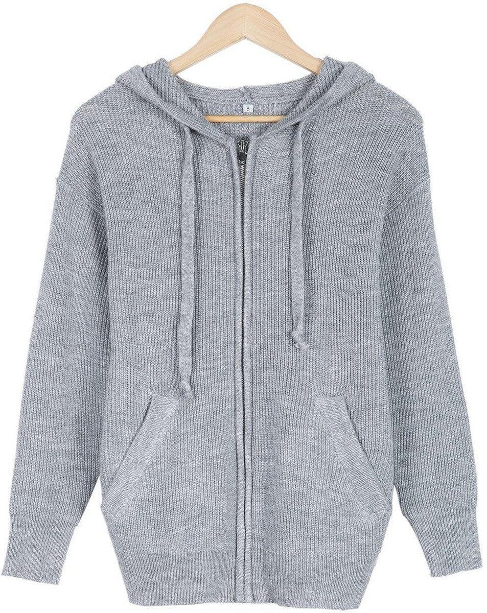 Stilla | Sweatshirt med hætte, sidelommer og lynlås foran