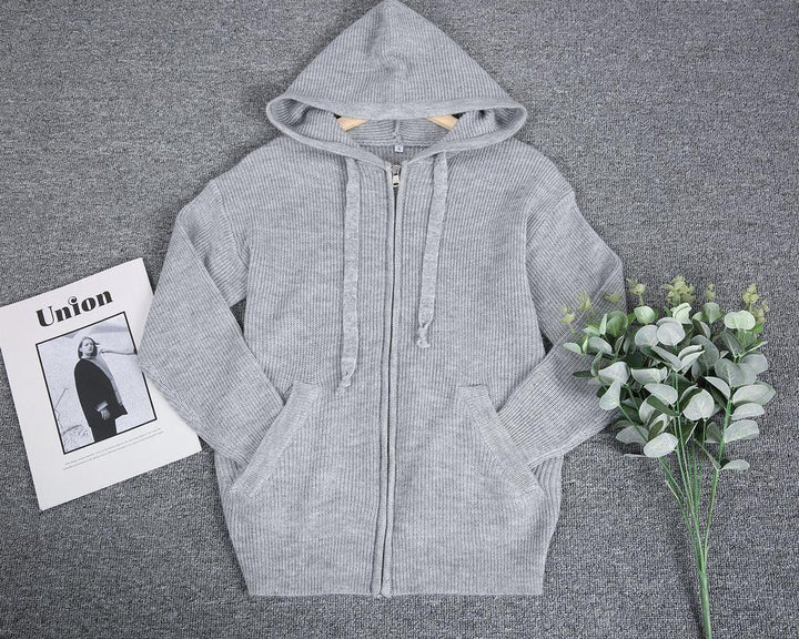 Stilla | Sweatshirt med hætte, sidelommer og lynlås foran