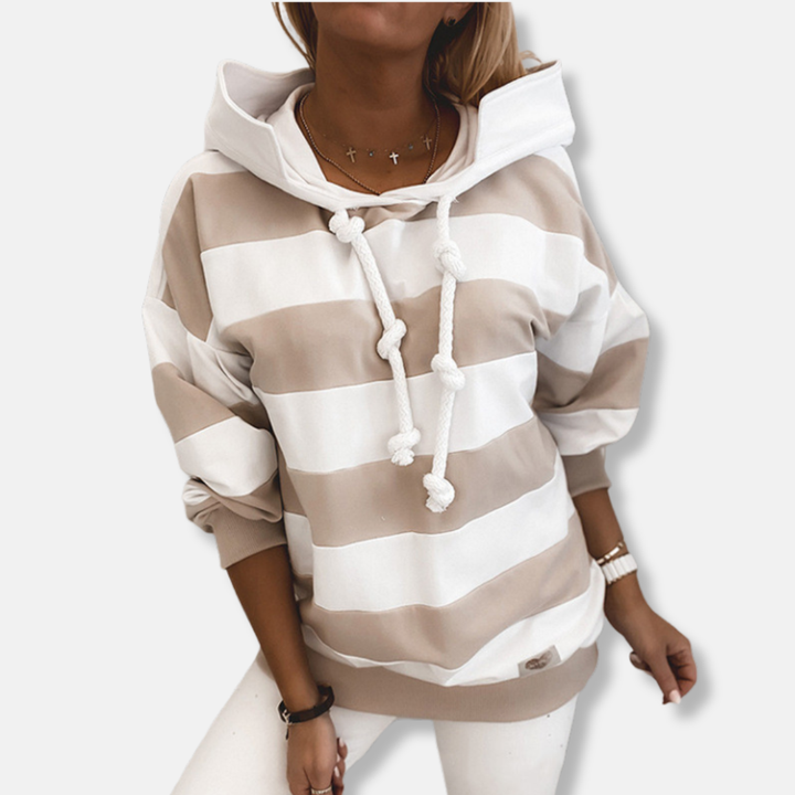 Stilla | Løs pasform hoodie Stribet afslappet hoodie