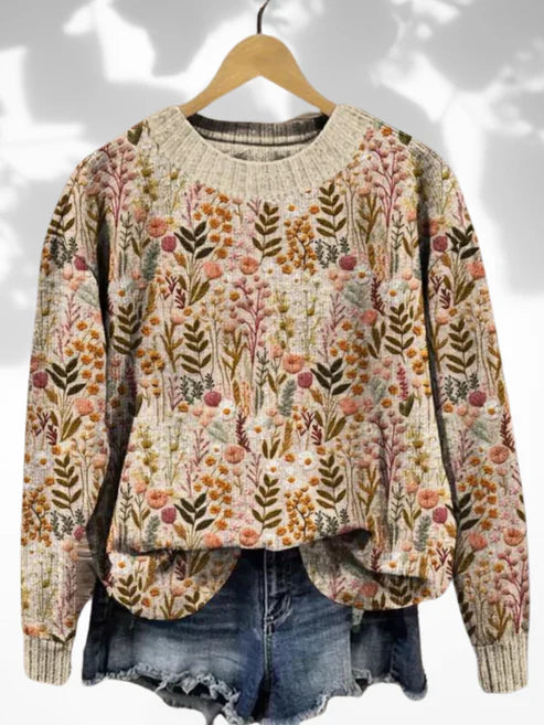Stilla | Blød blomsterpullover til efteråret