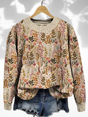 Stilla | Sweater med Blomster Mønster