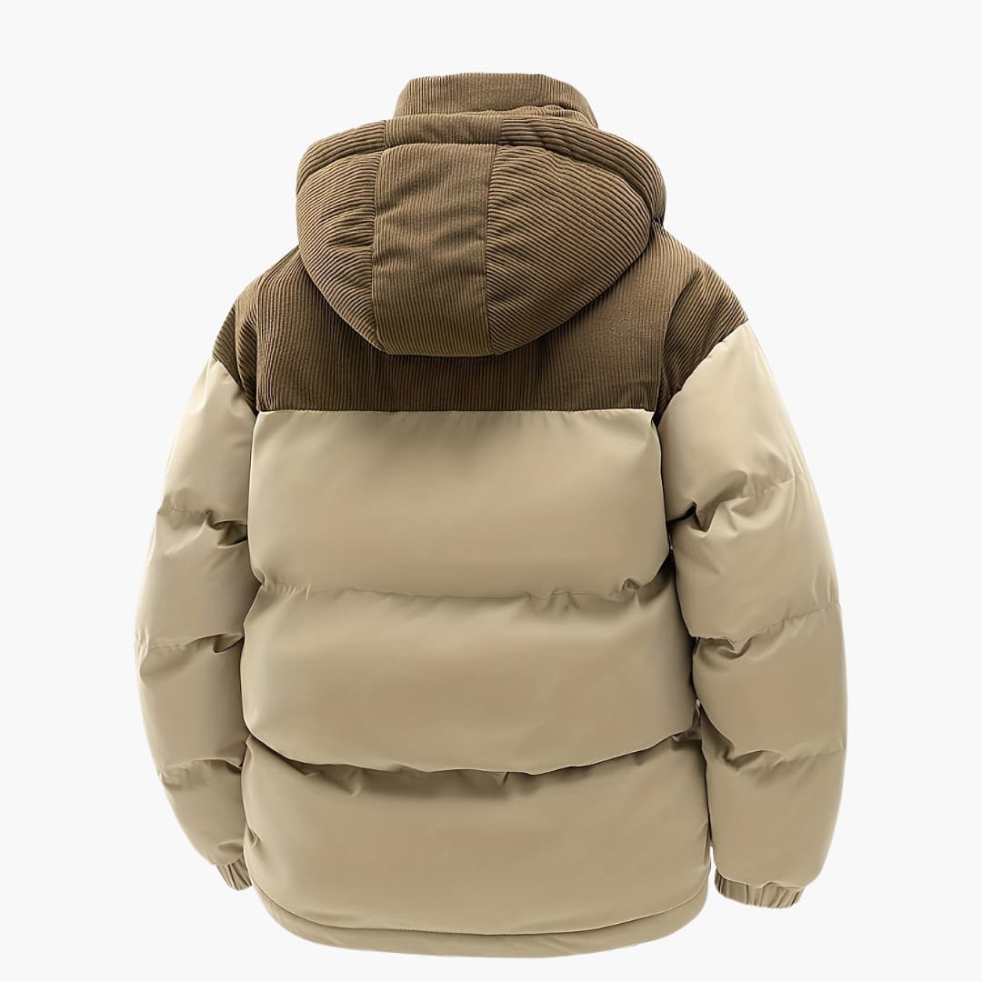 Stilla | Casual Jakke med Hætte, Puffede og Farveblokdesign