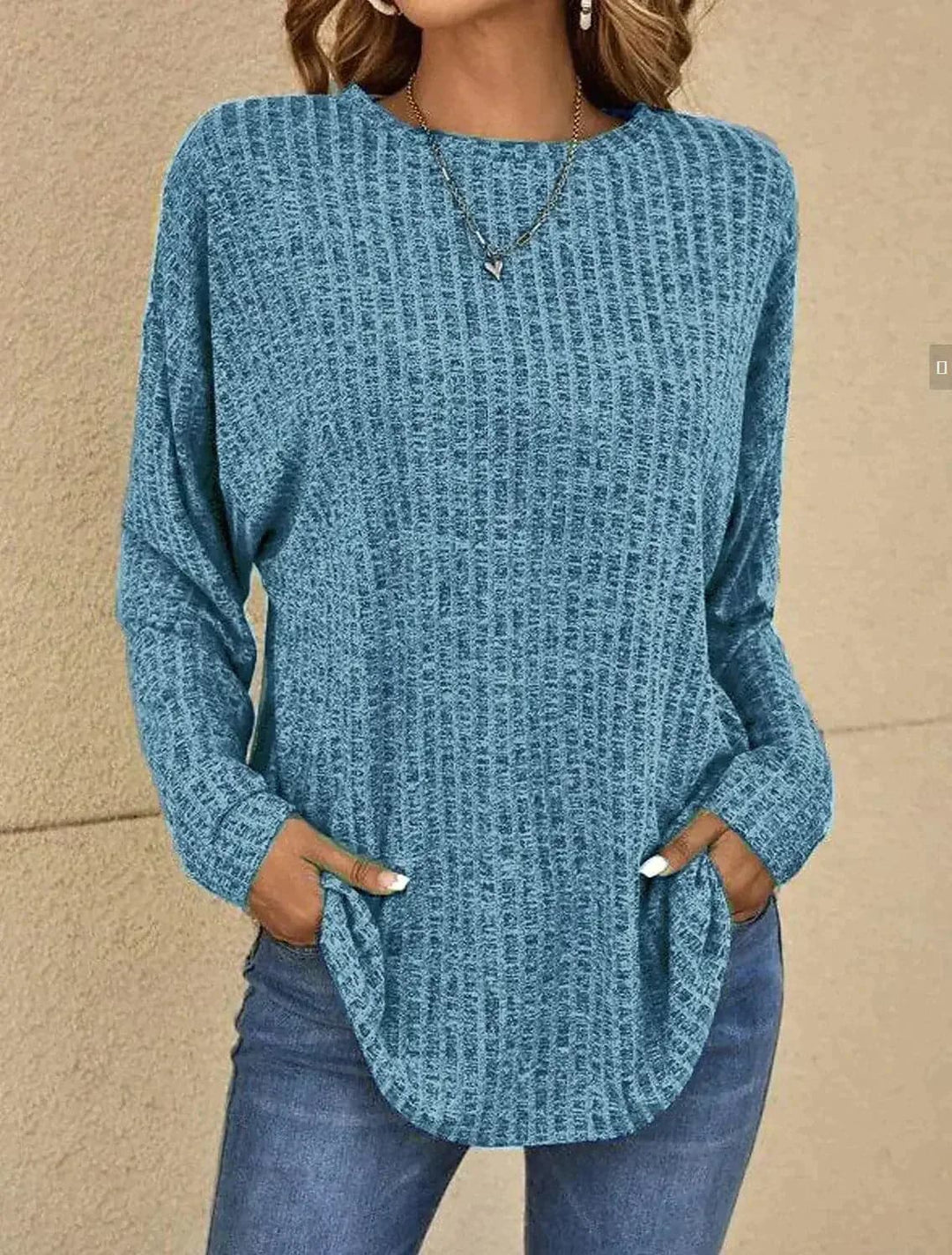 Stilla | Strikke sweaterv Blødt strik Casual pasform Lange ærmer Komfortabel