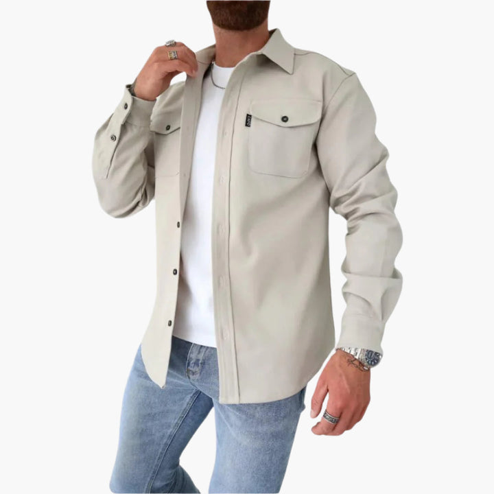 Stilla | Overshirt Jakke - Moderne Button-Through Skjortejakke til Fritid og Erhverv