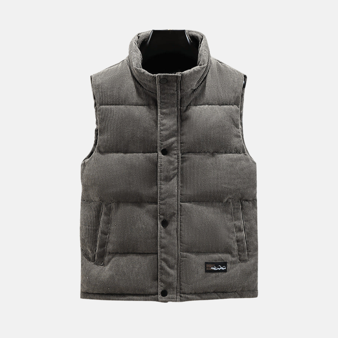 Stilla | Vest Cordbukser Steppet Relaxed Fit Høj Krave Tryknapper