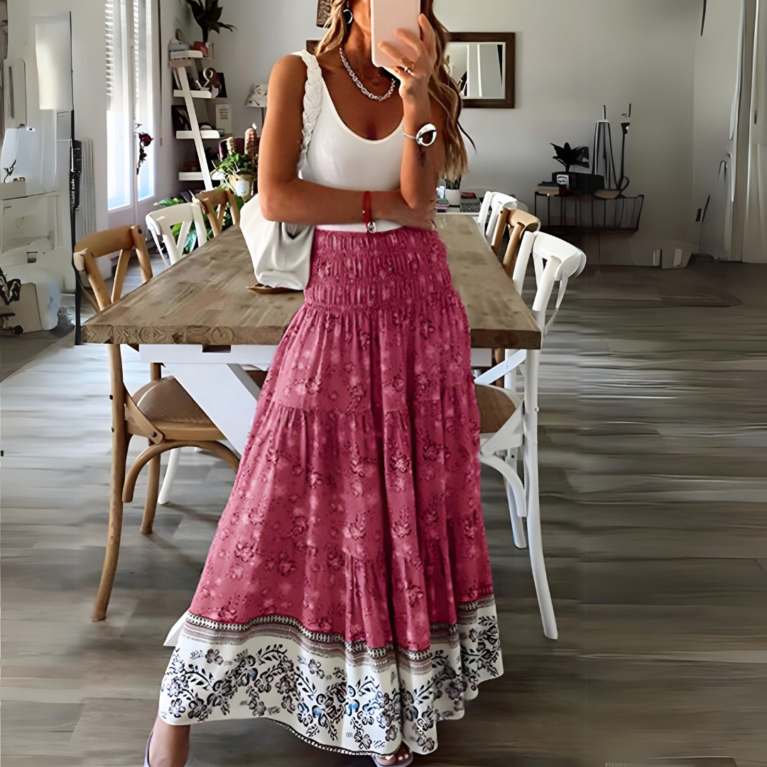 Stilla | Casual Dames Boho Maxi Nederdel