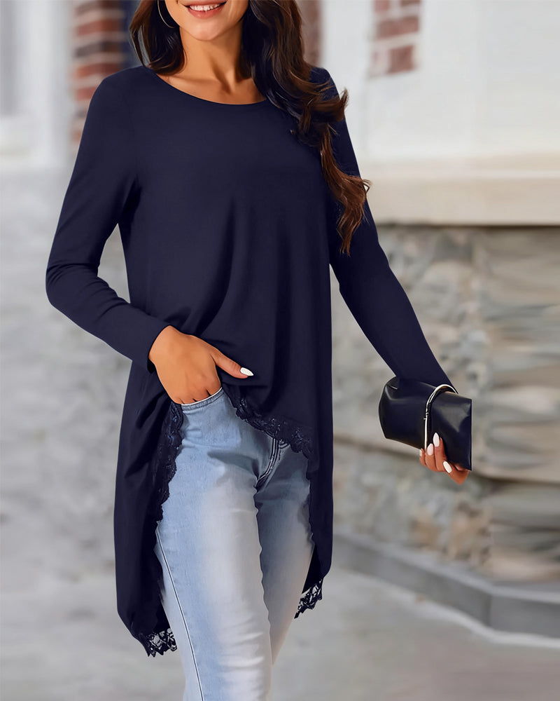 Stilla | Langeærmet top med mesh patchwork