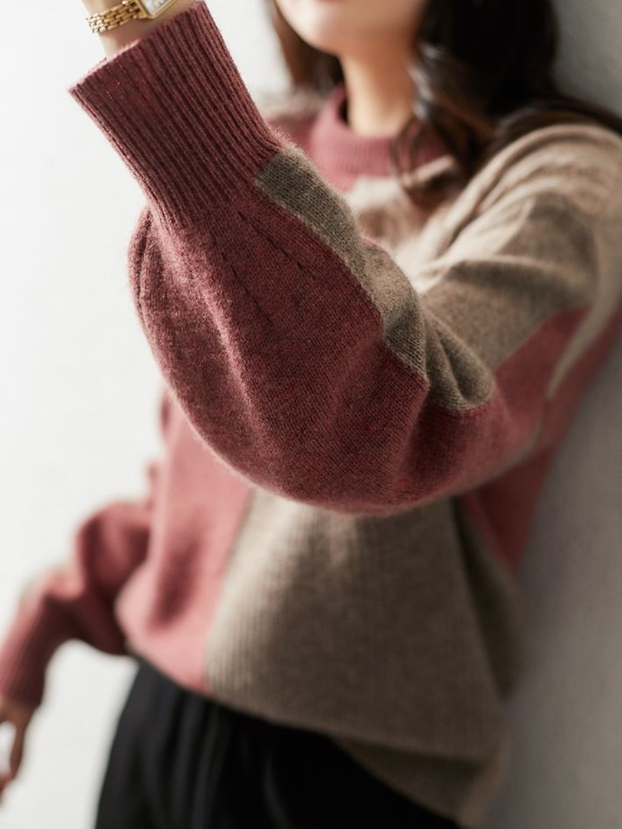 Stilla | Chic & Amp; Stilfuld Strik Sweater I Kontrastfarve
