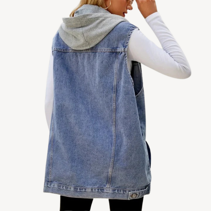 Stilla | Denim Hoodie Vest til kvinder