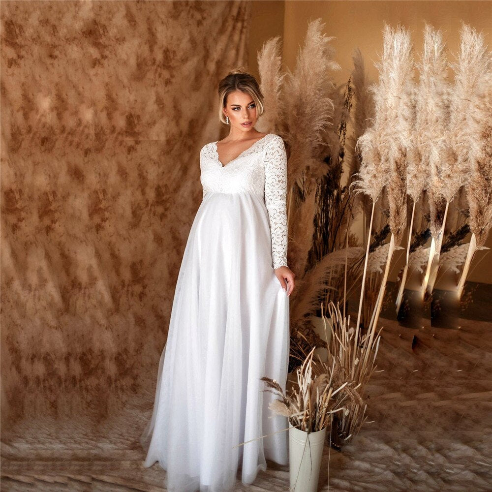 Stilla | Elegant Spids-maxikjole Til Gravide