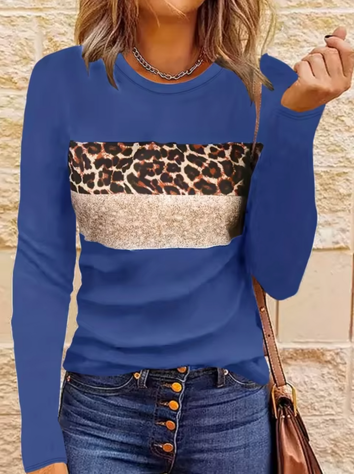 Stilla | Langærmet T-shirt med leopardtryk