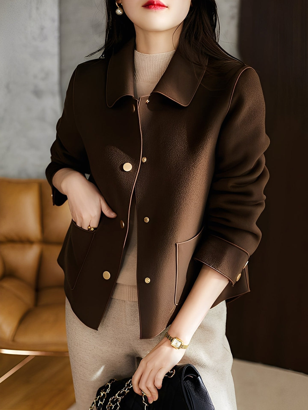 Stilla | Elegant, Varm Damejakke med Knapper
