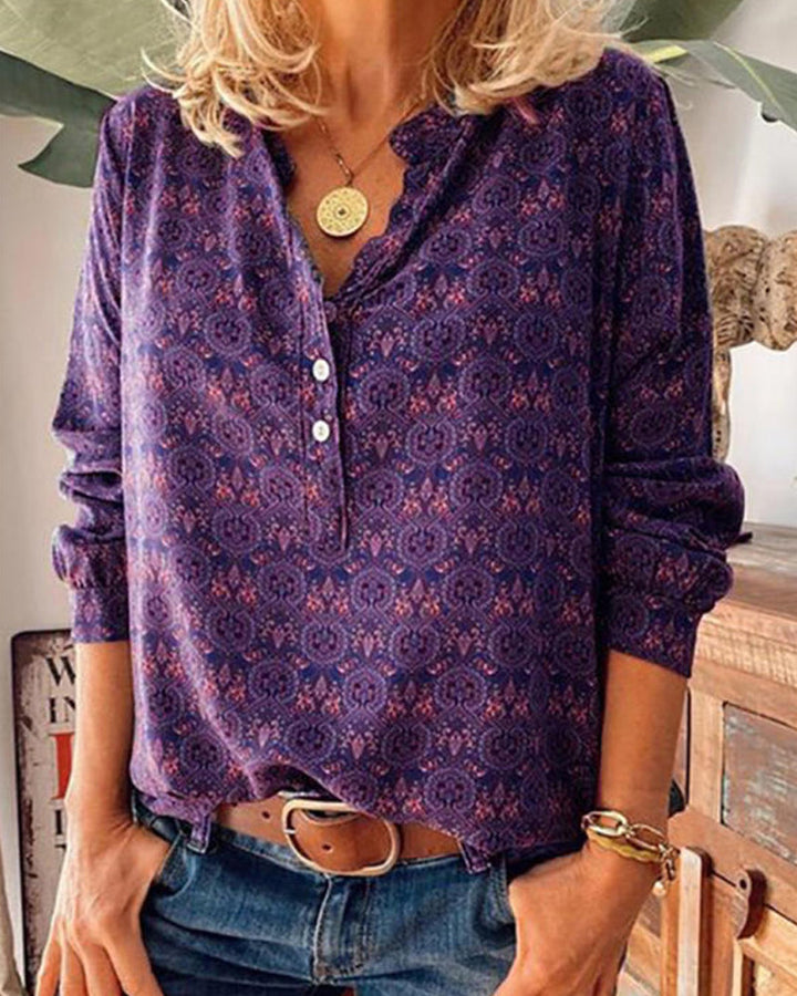 Stilla | Bluse med Vintage Print