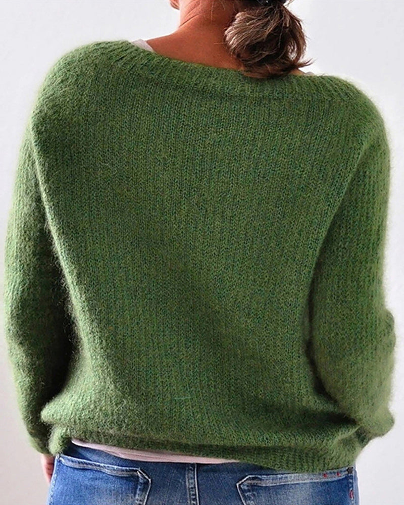 Stilla | Sweater med Rundhalset og Lange Ærmer