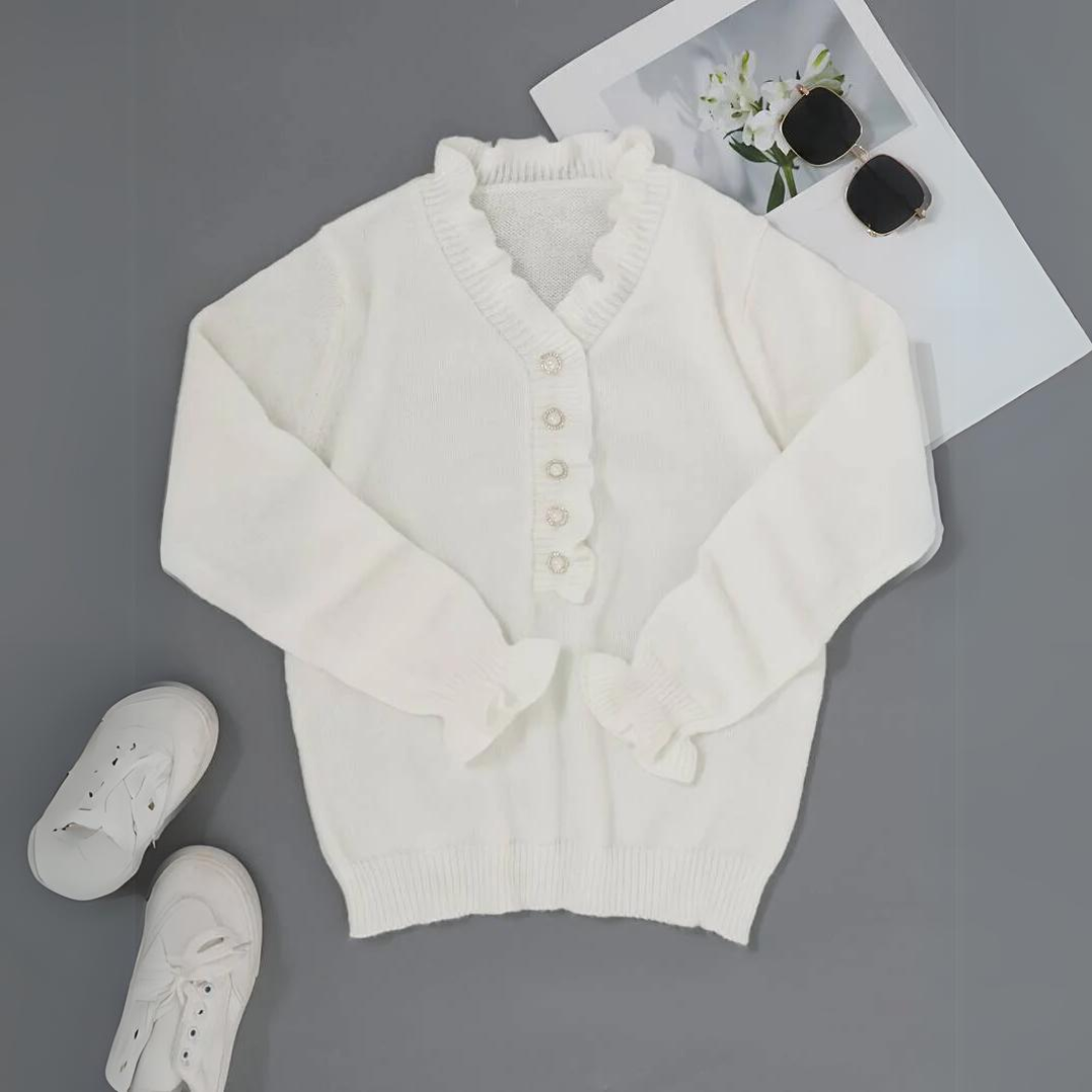 Stilla | Elegant Sweater Med Flæser
