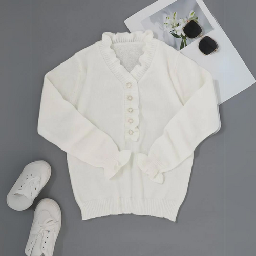 Stilla | Elegant Sweater Med Flæser