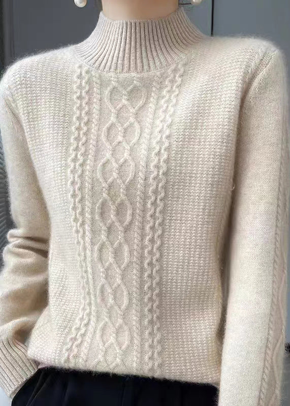 Stilla | Behagelig Høj Hals Fletmønster Sweater Ideel til Vinteren