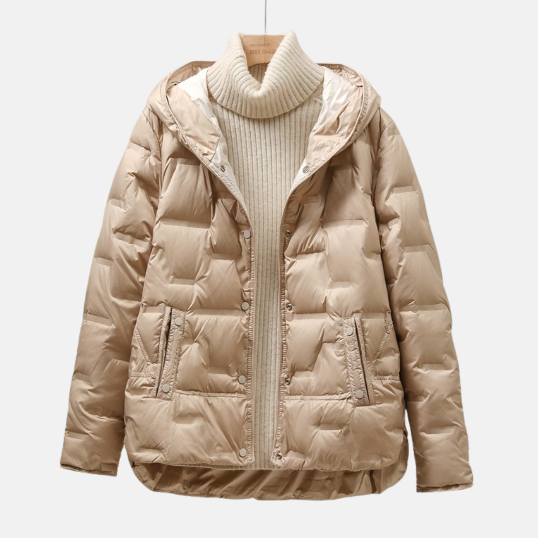 Stilla | Jakke Quilted Puff Aftagelig Hætte Trykknaplukning